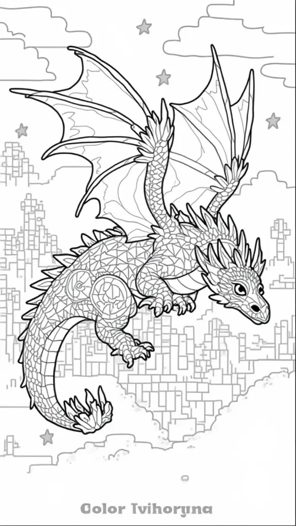 pages à colorier endernet dragon minecraft